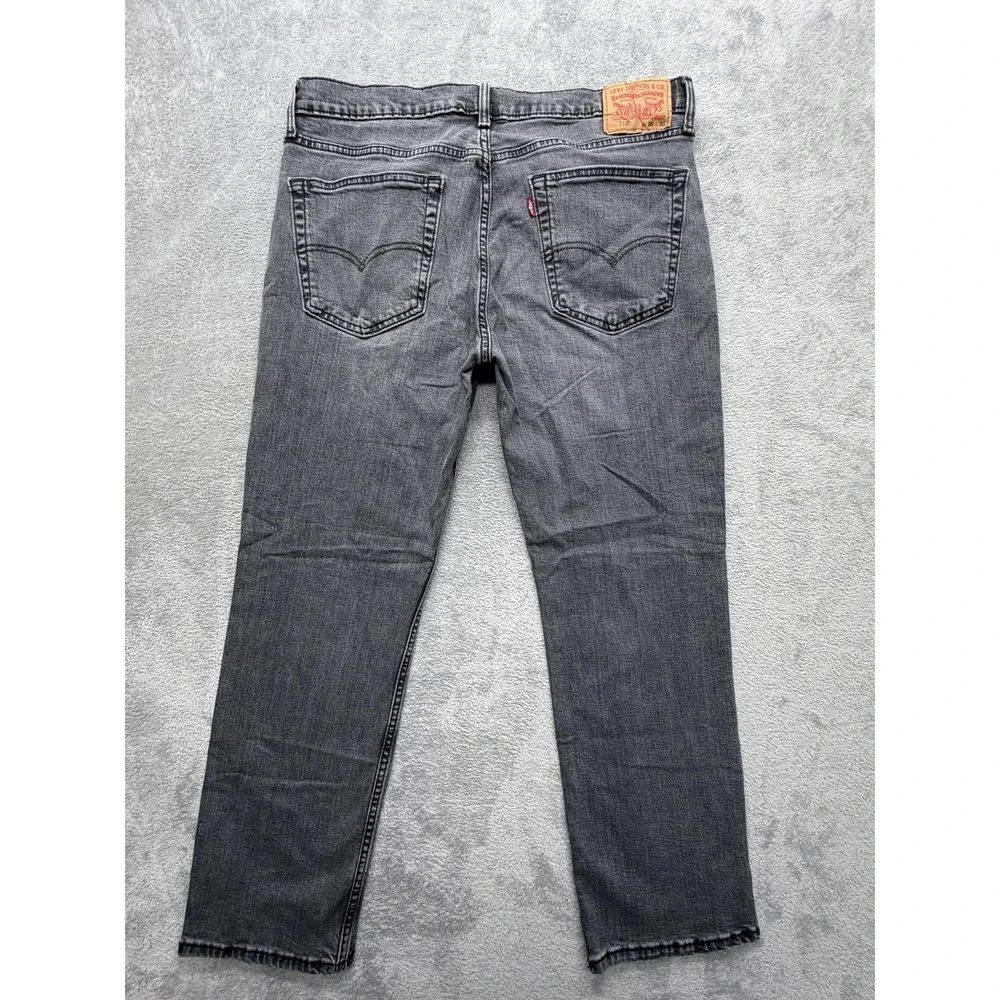Levis 514 Jeans Mens Measured 37x29 Gray Charcoal Wash‎ Straight Regular Fit